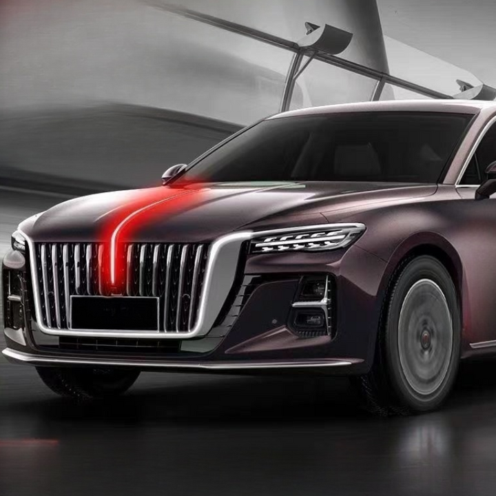 Front center grid streamer light for Hongqi EH7