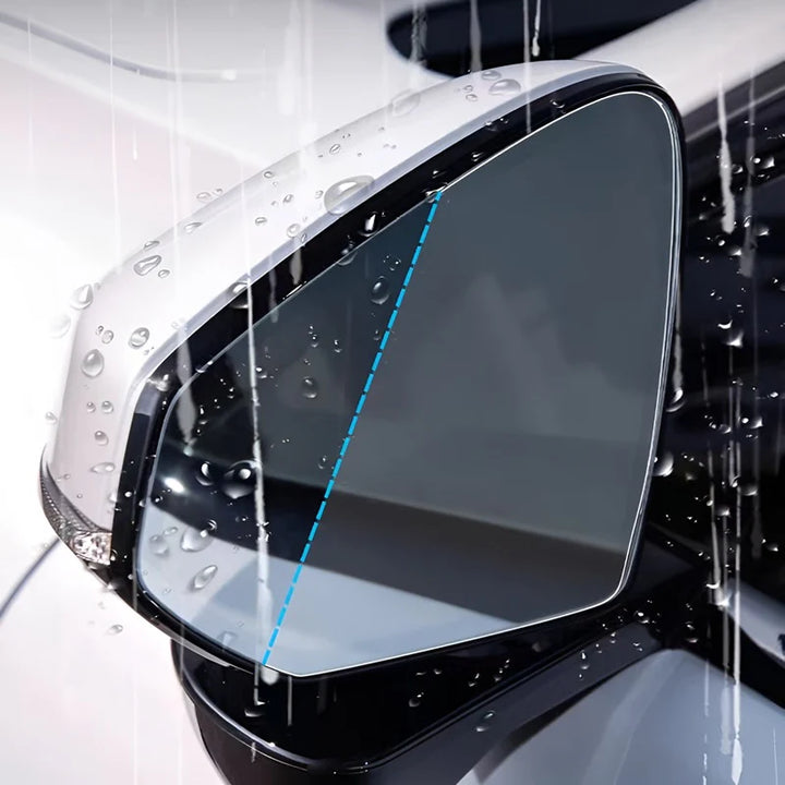 Anti-glare rain film for mirrors