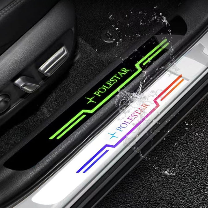 Luminous welcome door sill strip for Polestar