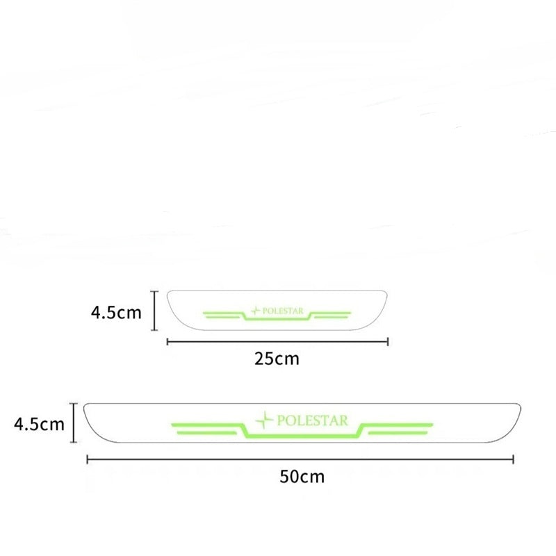 Luminous welcome door sill strip for Polestar