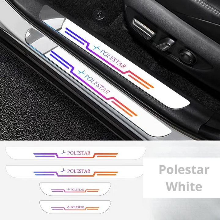 Luminous welcome door sill strip for Polestar