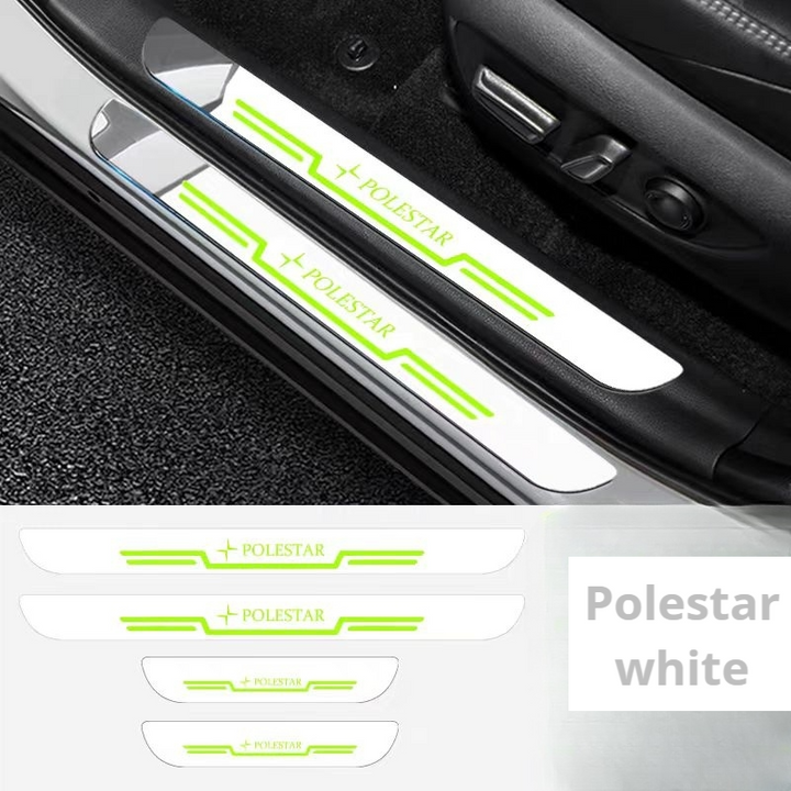 Luminous welcome door sill strip for Polestar