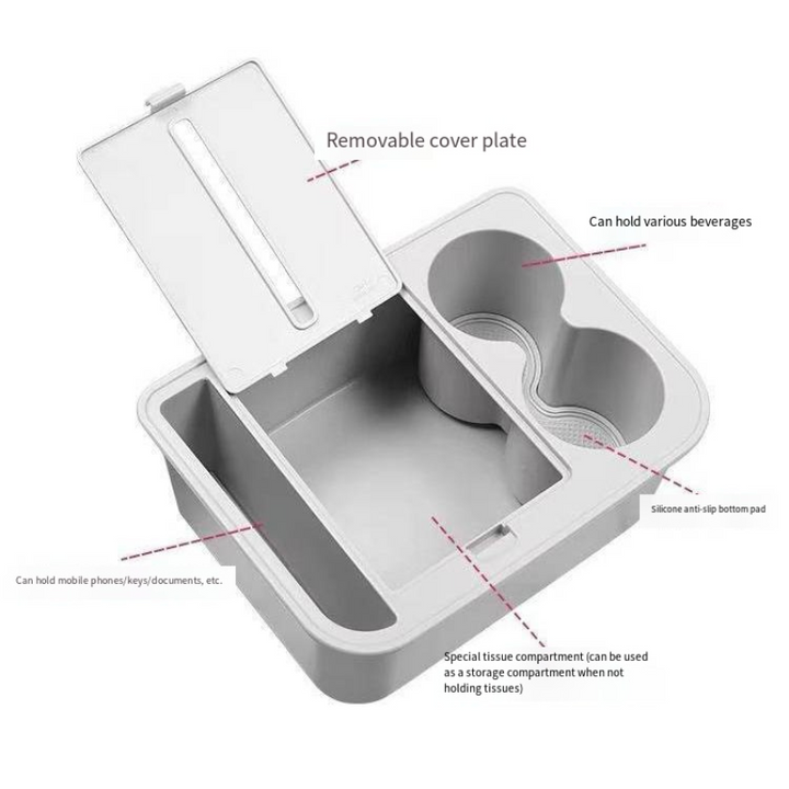 Multi-function storage box on the armrest console for Deelal S09