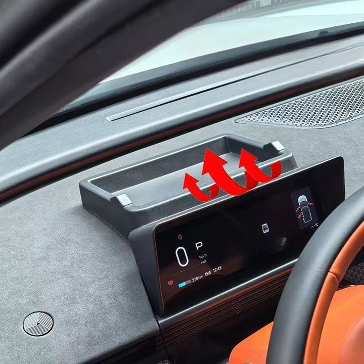 Dashboard sun visor storage panel for Nevo Q05