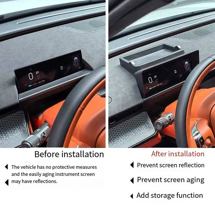 Dashboard sun visor storage panel for Nevo Q05