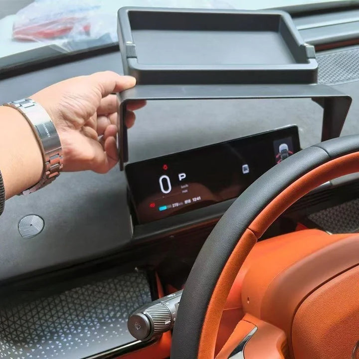 Dashboard sun visor storage panel for Nevo Q05