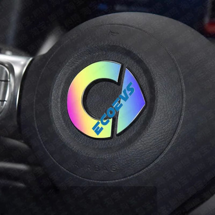 Steering wheel logo color change sticker for Smart