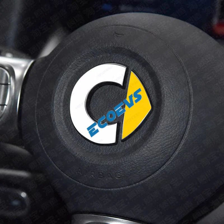 Steering wheel logo color change sticker for Smart